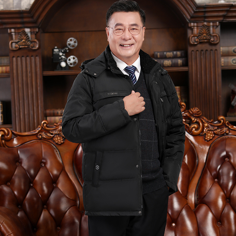 Winter Middle-aged And Elderly Down Jacket Men's Short Thickened