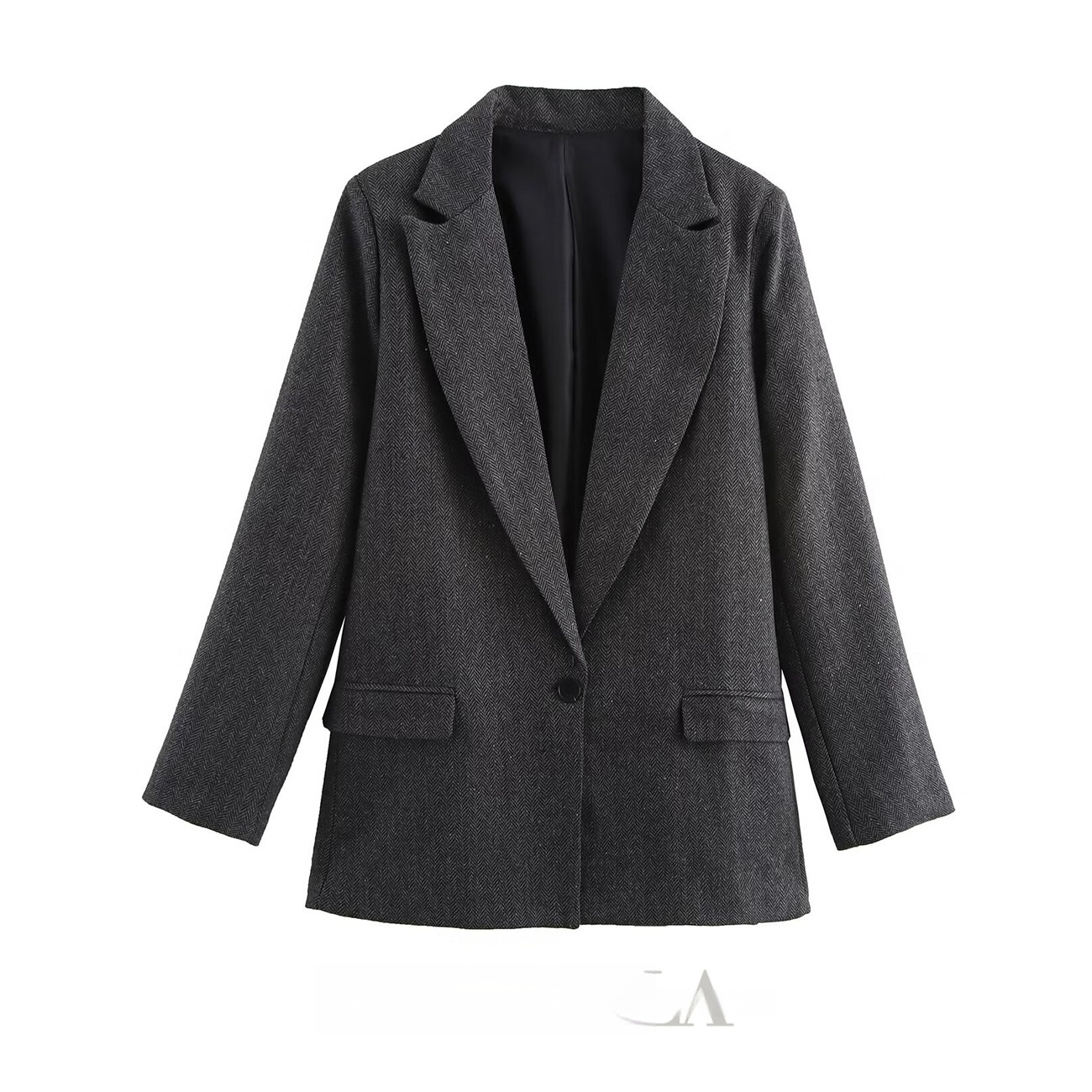 Fashion Long Sleeve Straight Suit Coat