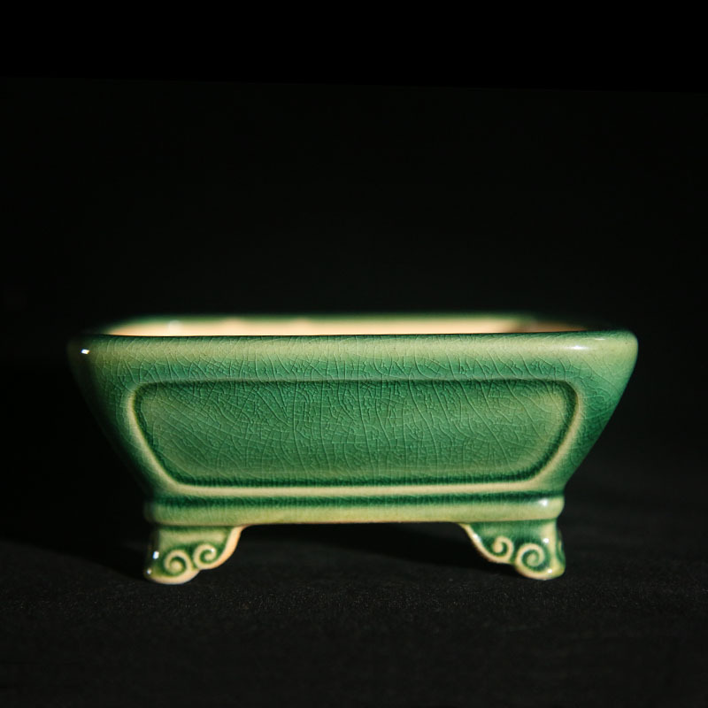 Purple Sand Flower Pot Ceramic Bonsai Pot Kui Noodles Small Manger Rectangular