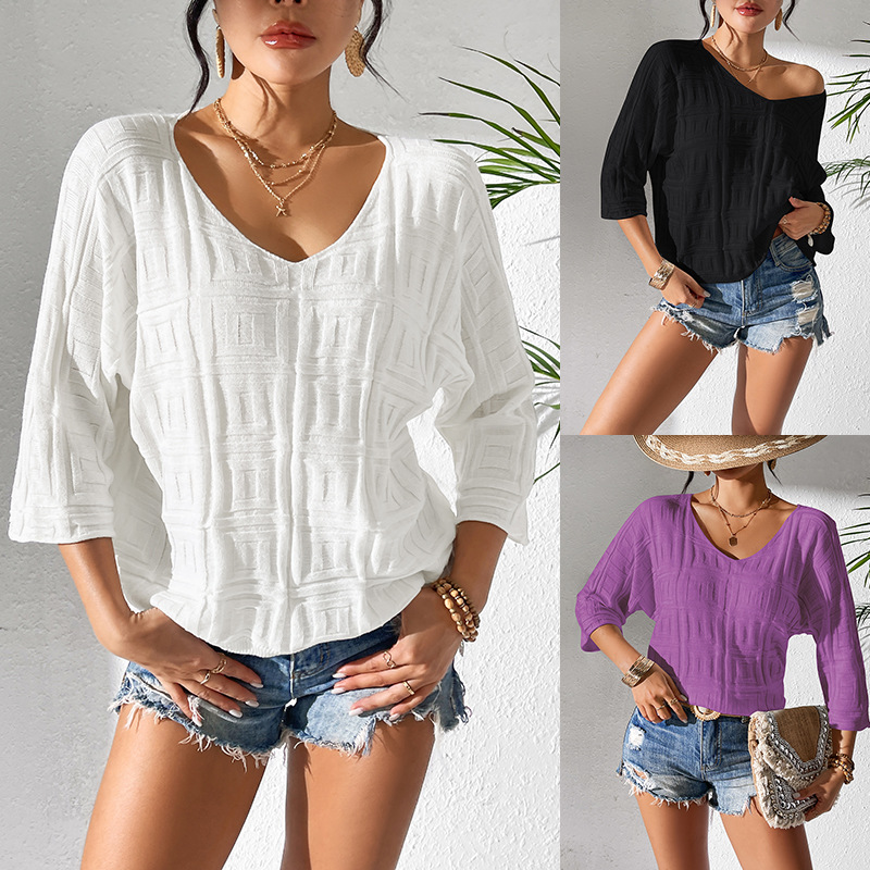 Solid Color Sweater Simple Loose Casual Top