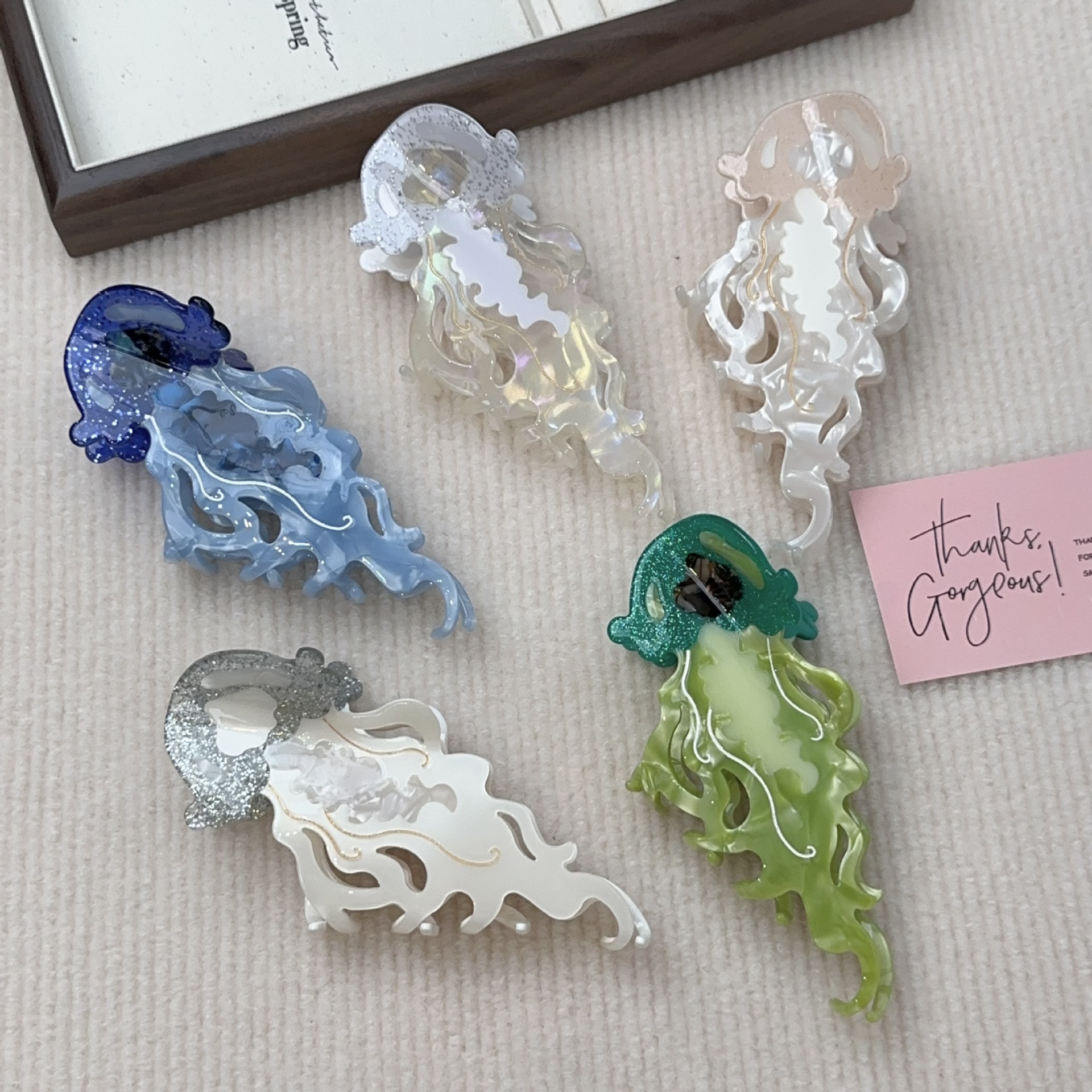 Grip Ocean Series Color Matching Large Hairpin Female Updo Shark Clip