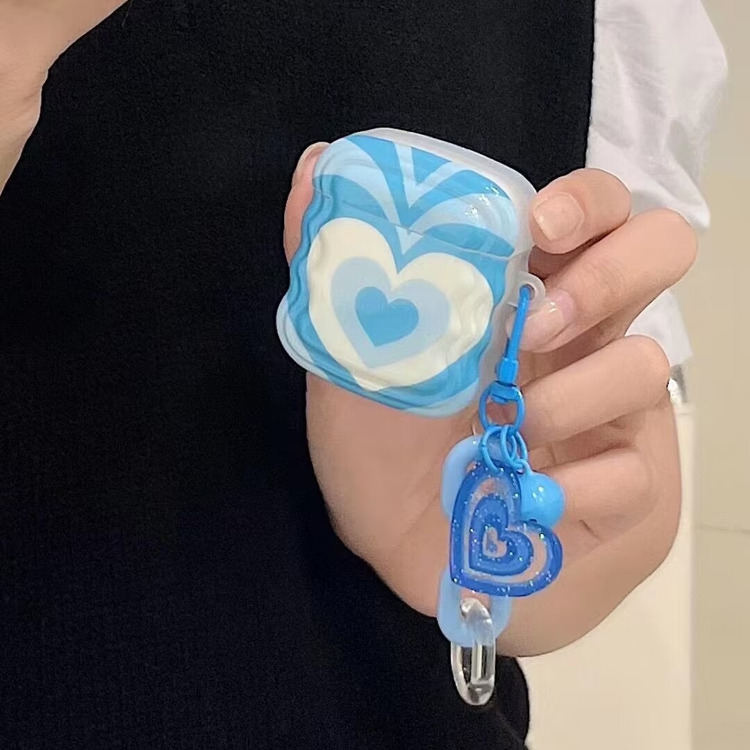 Blue Love Earphone Cover Pendants Soft Shell