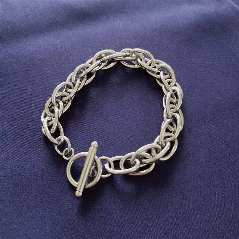 OT Buckle Titanium Steel Stainless Steel Rough Hand Ring Chain