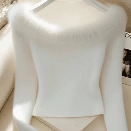 Unique Chic Sweet Hot Girl White Off-shoulder Long Sleeve