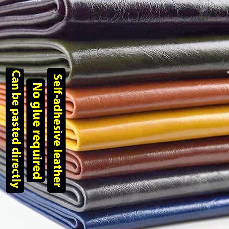 In Stock Wholesale Oil Wax Leather Adhesive Self-adhesive Leather Car Stickers Leather Sticker