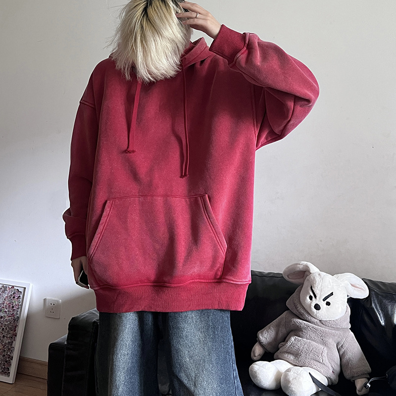 American Retro Waxed Washed Sweater Loose
