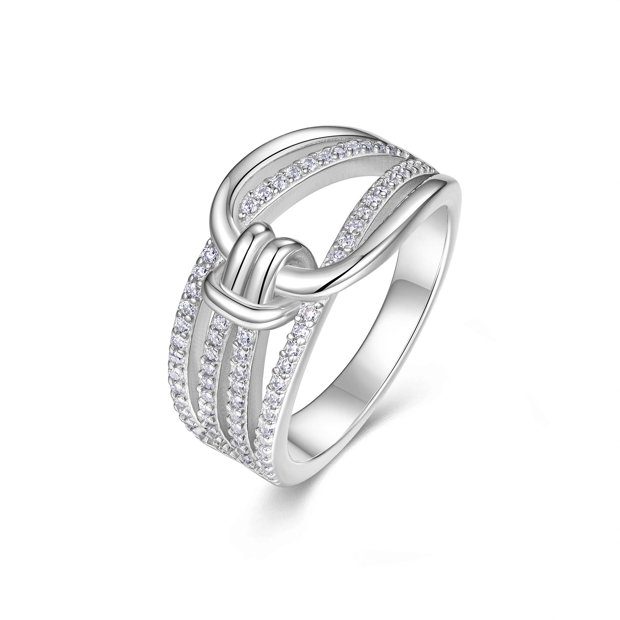 A Luxurious And Fashionable Minimalist Jewelry Ring Featuring Top-quality Moissanite, Made Of S925 Silver Electroplated With Platinum.
