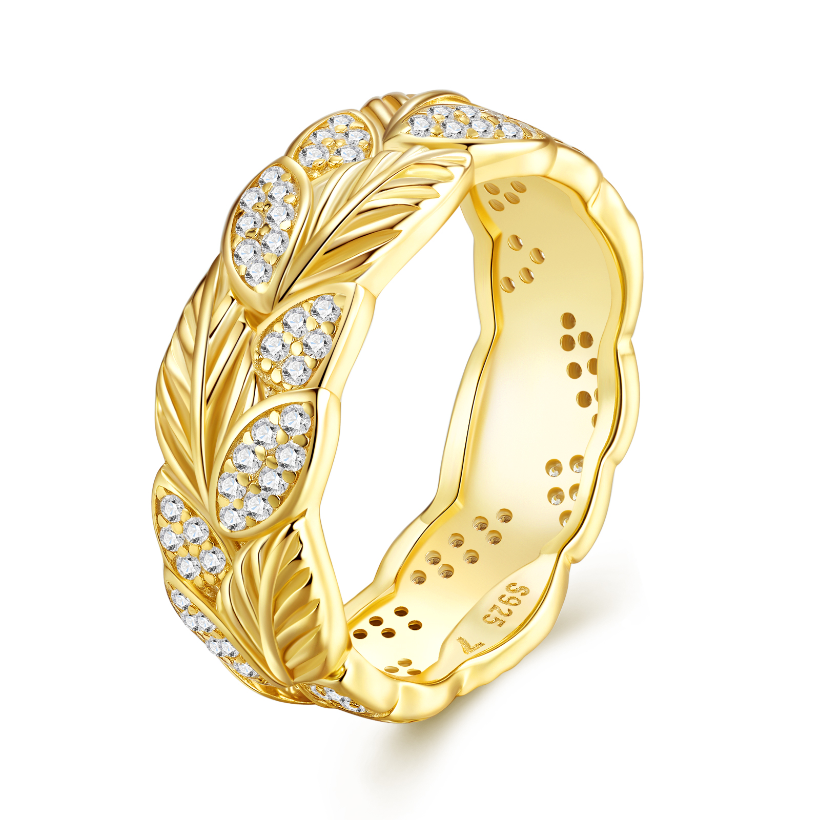 Engraved With Top-quality Moissanite, This Luxurious And Fashionable Minimalist Jewelry Set Features Silver Pieces Electroplated With Gold.