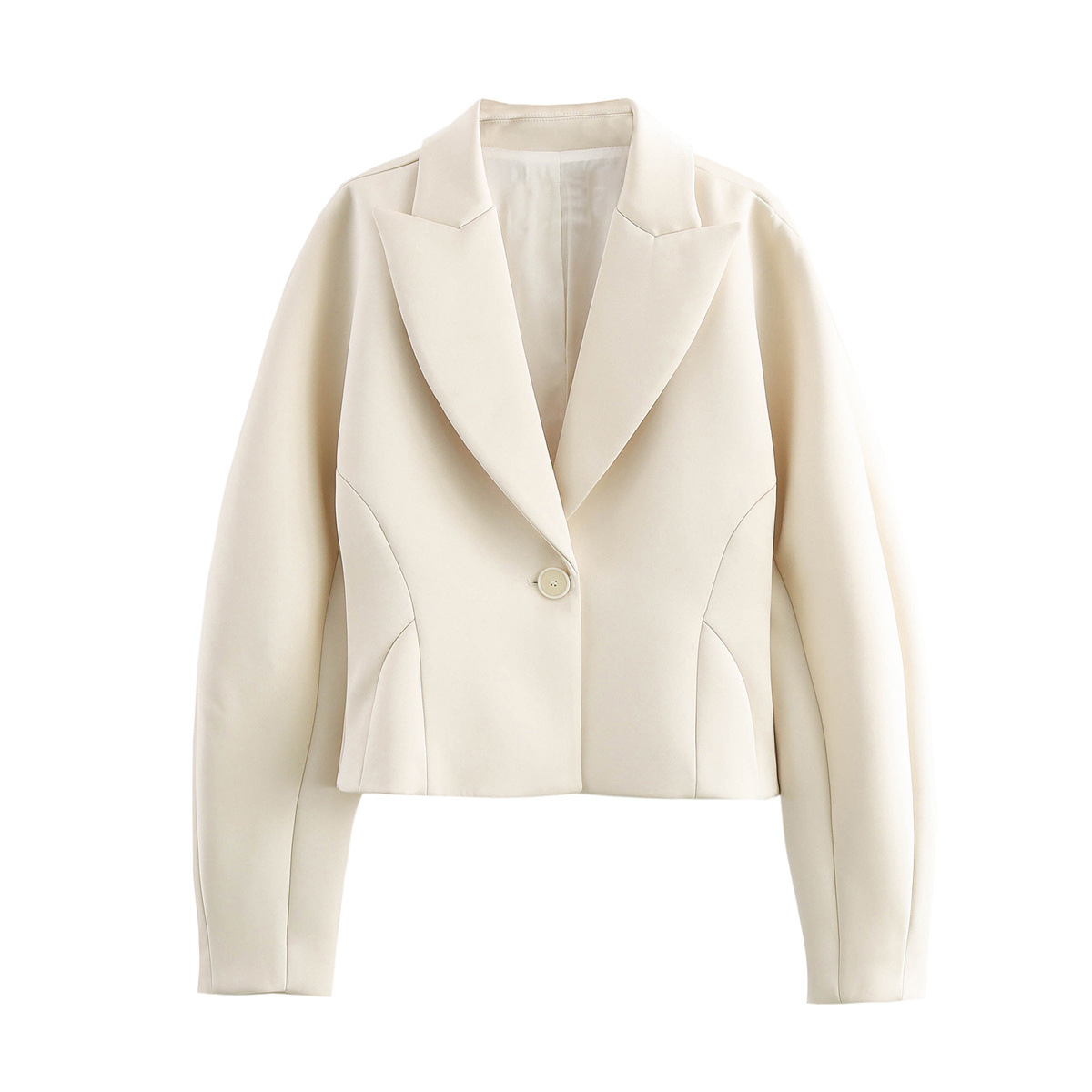 European And American Style Stylish Simple And Versatile Silk Satin Textured Suit Long Sleeve Jacket