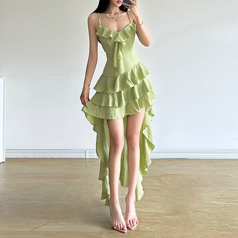 Waist Slimming Irregular Pure Desire Dress