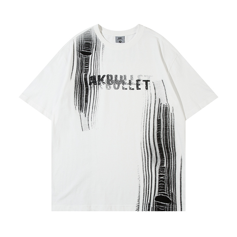 Paint Splash-ink Cotton Short-sleeved Men