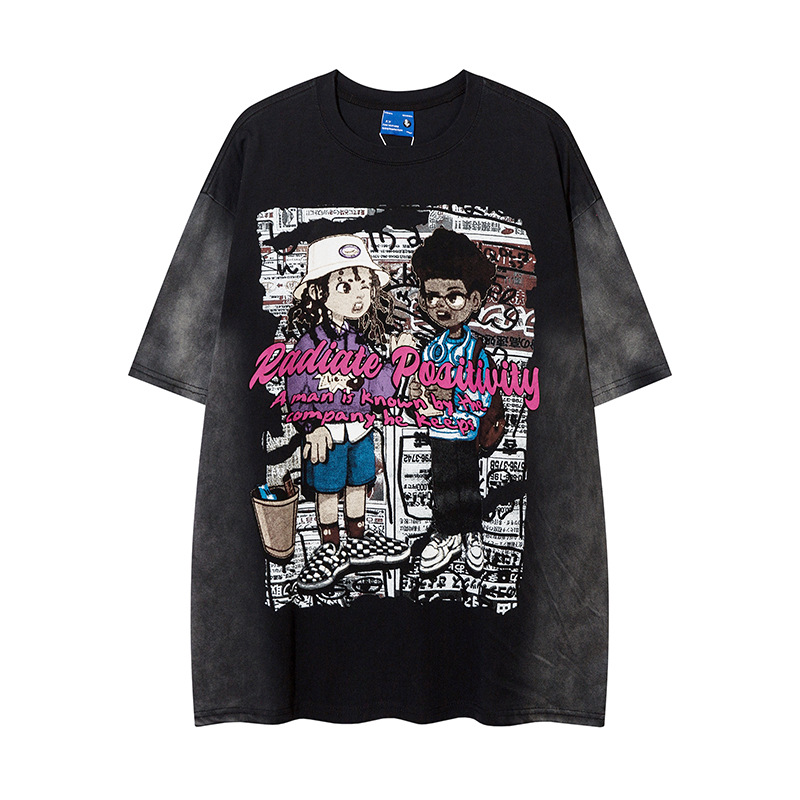 Hand Painted Cartoon Animation Short Sleeve Men