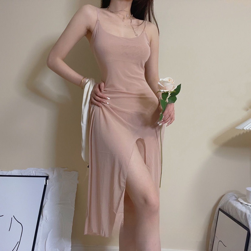 Women's Mesh Transparent Sexy Pajamas Without Split
