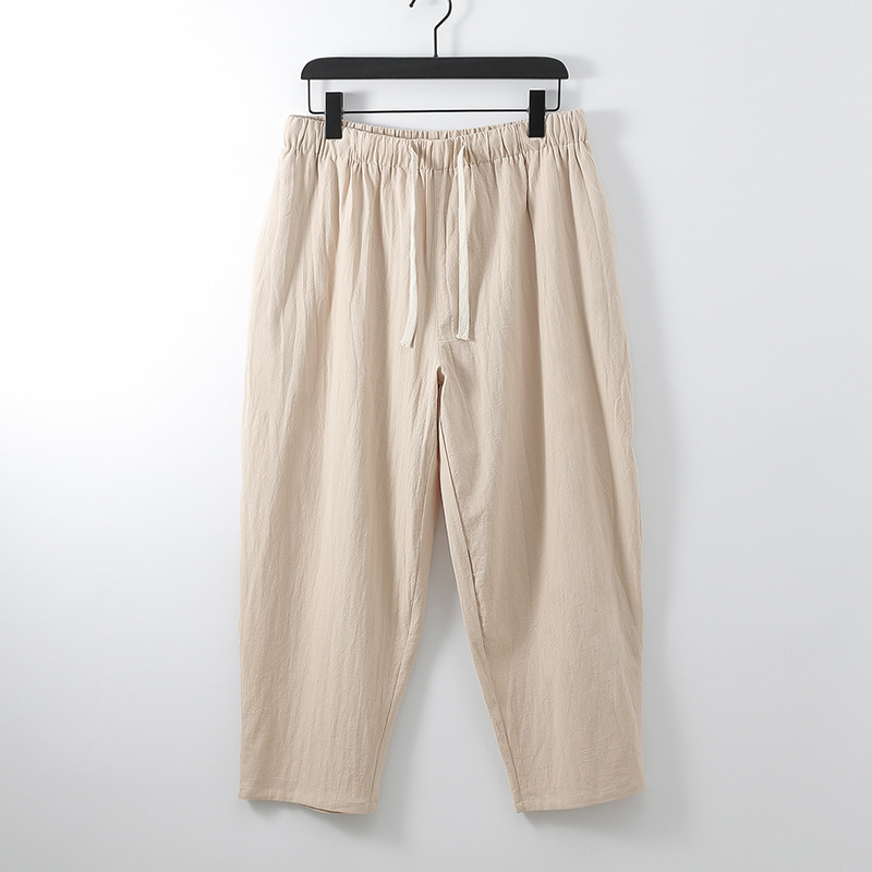 Loose Linen Ankle-length Pants For Men