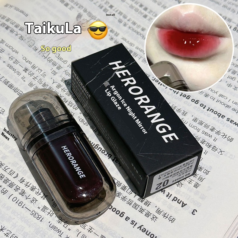 HERORANGE Ice Night Mirror Lip Lacquer Long-lasting Not Easy To Fade