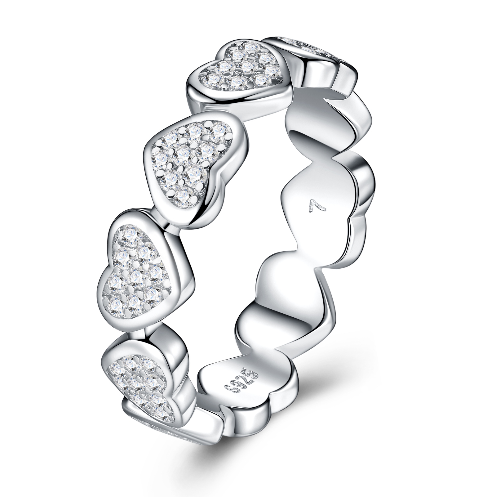 The Love String - A Luxurious And Fashionable Light Luxury Trend Jewelry Silver Ring Set With Top-quality Moissanite. It Is Made Of S925 Silver Electroplated With Platinum.
