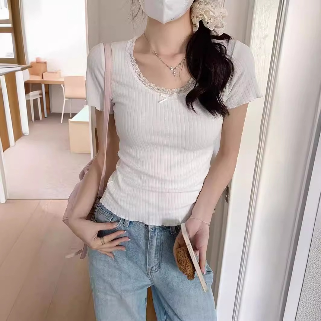 Short Top Bottoming Shirt Women's Clothing