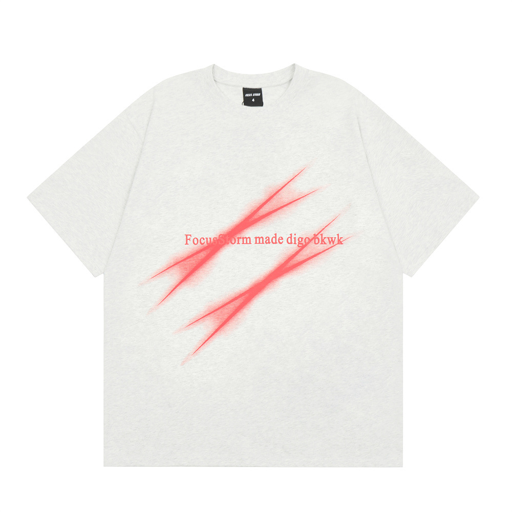 Scratch Printed Short-sleeved T-shirt For Men