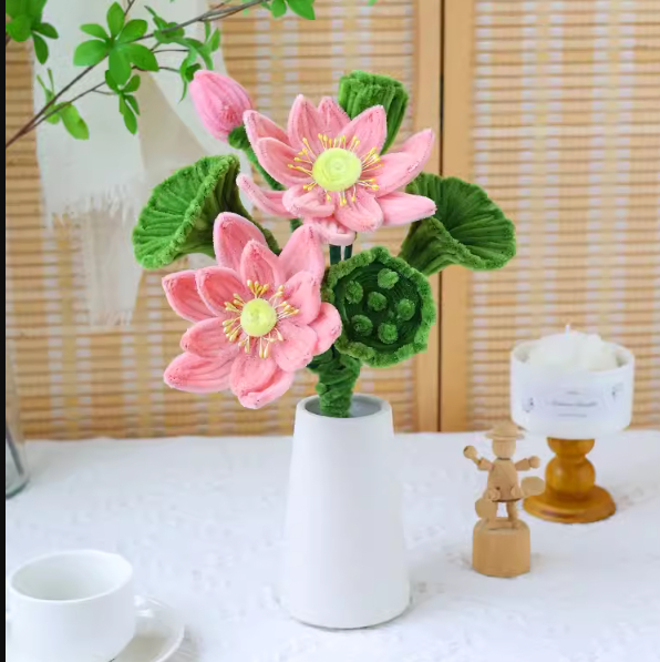 Diy Handmade Creative Weaving Twisted Stick Lotus Vase Homemade Material Bag Suit