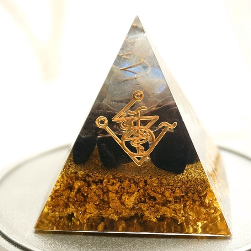 تعزيز الثروة مساعدة برج الأعمال الكريستال الطبيعي 4-5 سنتيمتر الطاقة Orgone الهرم الديكور الحرفية الراتنج هدية
